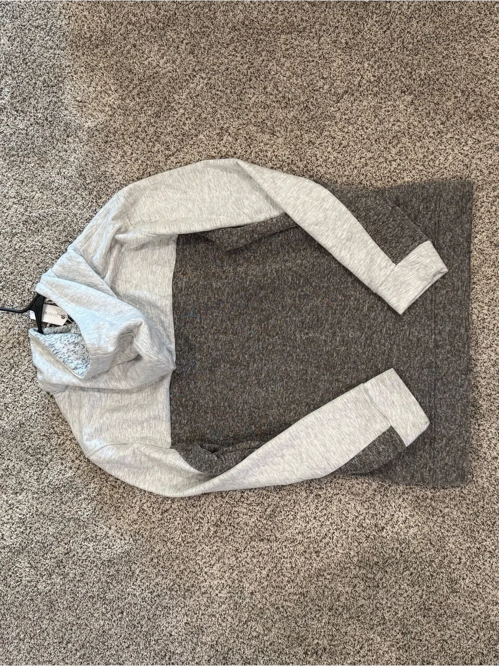 Men's Two-Tone Gray Hooded Pullover Sweatshirt